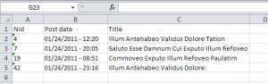 Пример получившегося файла, открытого в MS Excel 2010